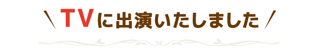 TVに出演いたしました