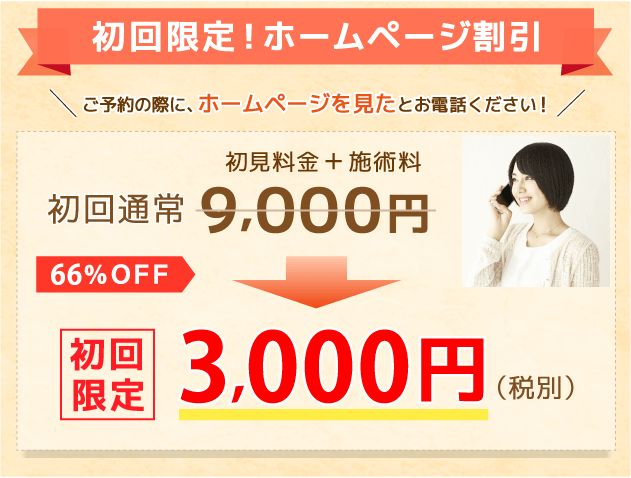 整体の初回割引情報